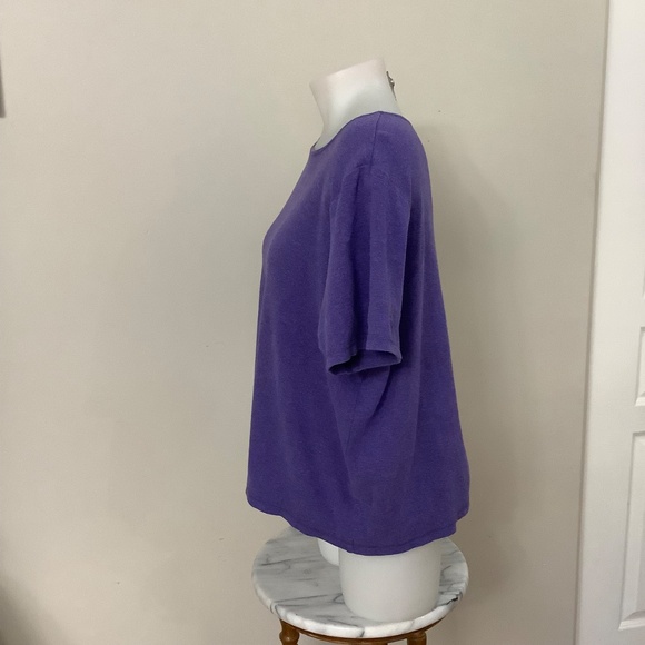 Eileen Fisher purple tee fits XL-1X - Picture 3 of 11